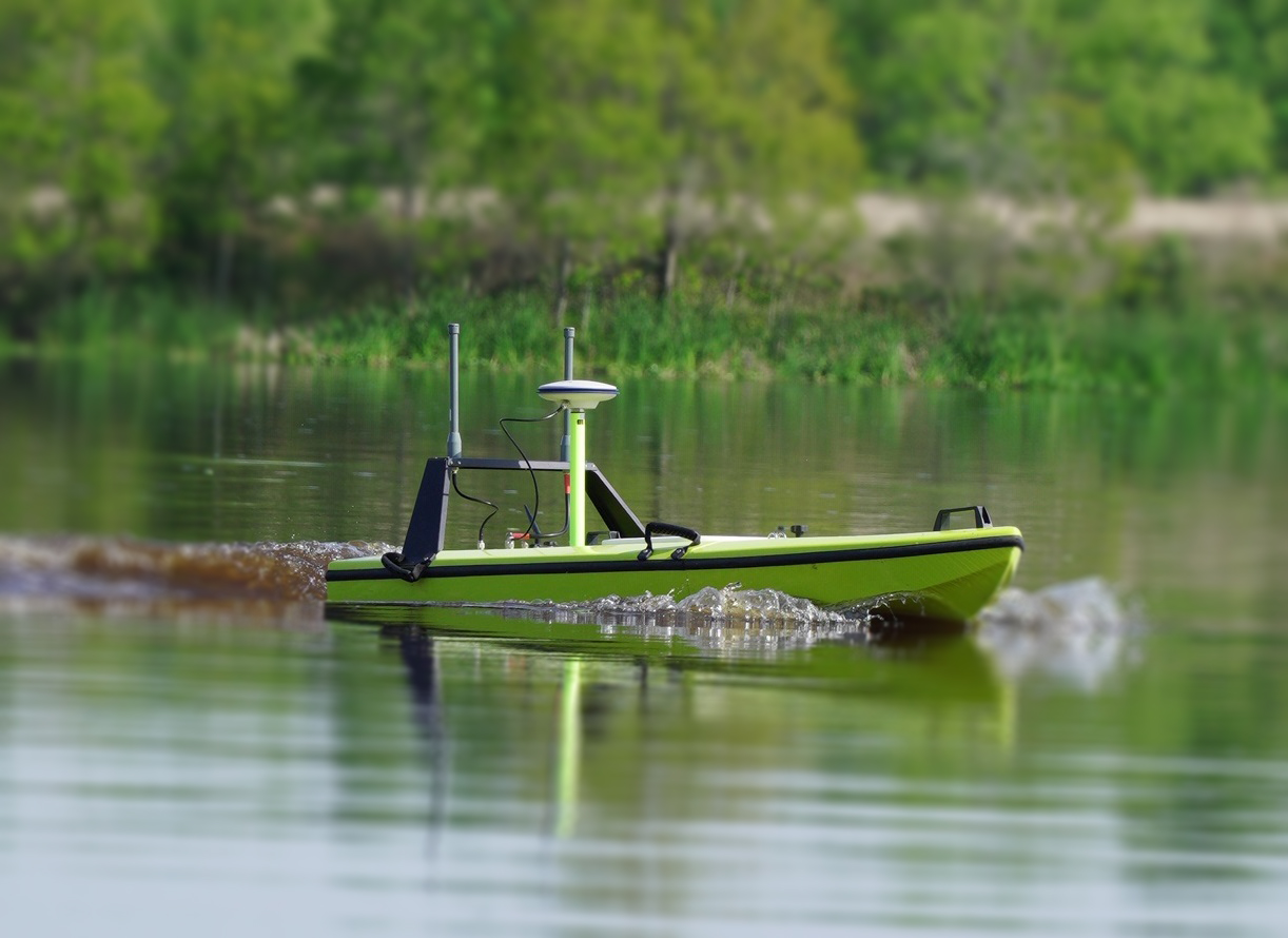 Unmanned Surface Vessel (USV) Used to Conduct Hydrographic Surveys