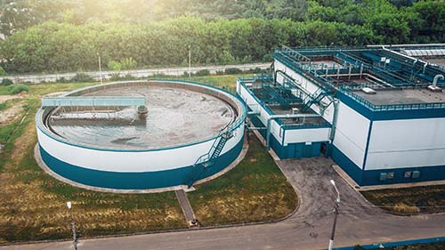 water treatment plant with clarifier